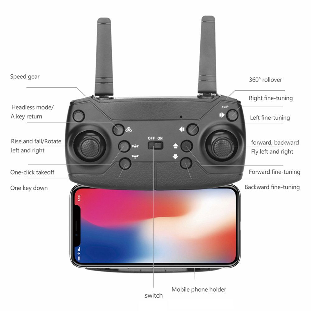 Zacro Drone with 4K Camera, Wi-Fi FPV Foldable Drone for Kids and Adults with Headless Mode/3D Flips, RC Quadcopter for Beginners
