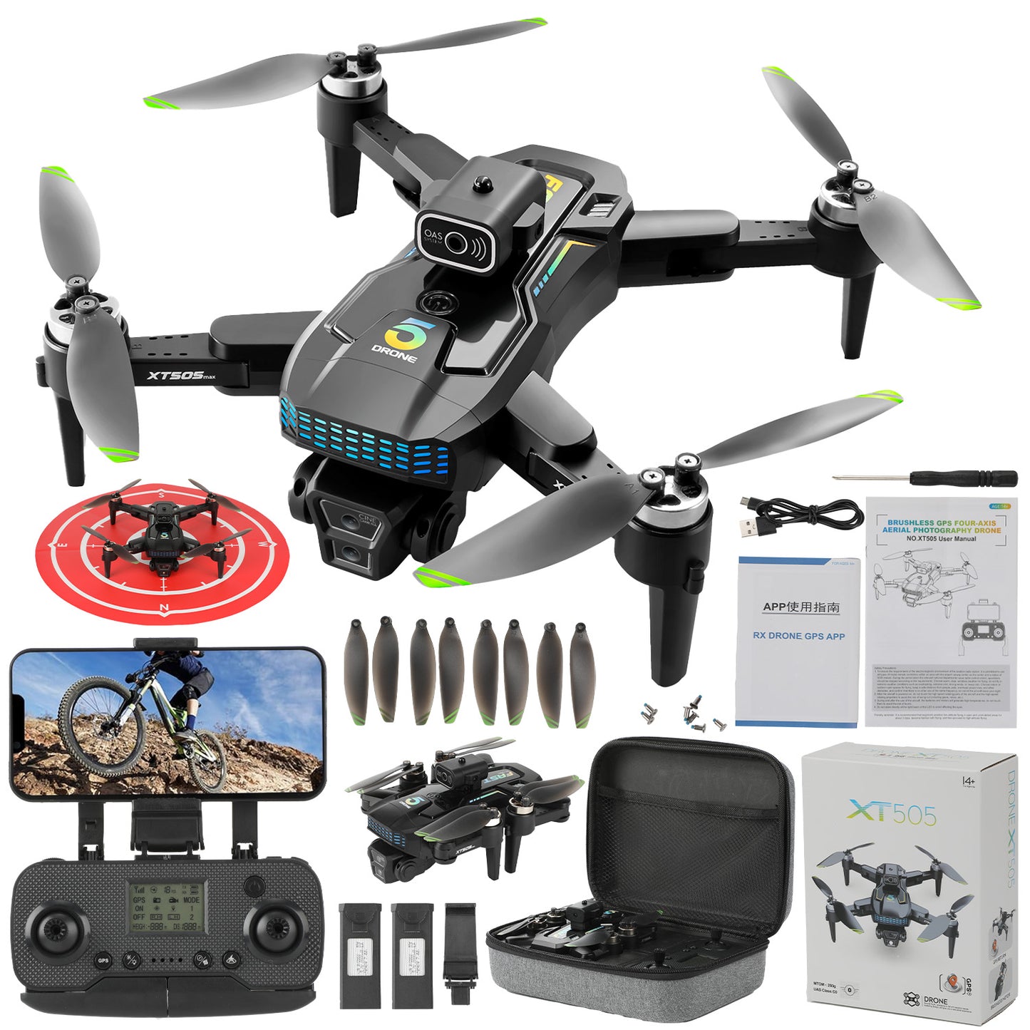 Petbank Foldable GPS Drone with 8K HD Camera for Adults Beginner, RC Quadcopter with Brushless Motor, 5G WiFi Transmission, Optical Flow, Smart Return Home, 40 Min Long Flight