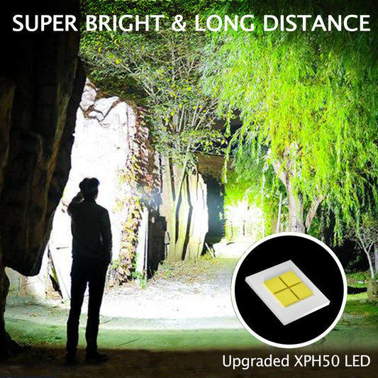 2 Pack Rechargeable Flashlights, High Lumens Compact LED Flashlights with Clip, 5 Modes Waterproof Super Bright Mini Zoomable Flashlight for Hiking,Camping