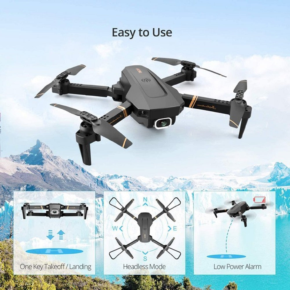 Zacro RC Drone with 1080P Camera for Adults and Kids, WiFi FPV Live Video RC Quadcopter for Beginners, 2 Batteries, Black