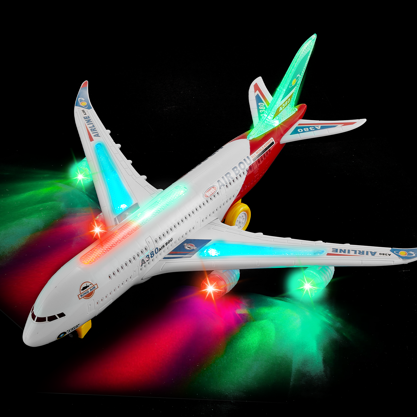 Petbank Kids Airplane Toys, Bump and Go Action, Airlines Plane Toys with Sounds LED Flashing Lights, Gift for Boys & Girls Ages 3-12