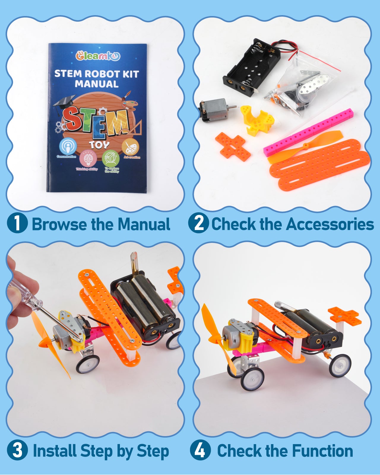 7-in-1 STEM Kit for Kids, Educational Science Kits for Kids Ages 8-12, Electronic Science Experiments STEM Projects Activities DIY Engineering Building Kit, Gifts for Boys & Girls