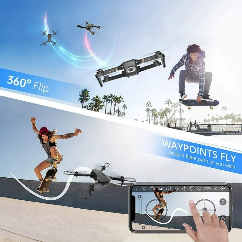 Zacro RC Drone with 1080P Camera for Adults and Kids, WiFi FPV Live Video RC Quadcopter for Beginners, 2 Batteries, Black