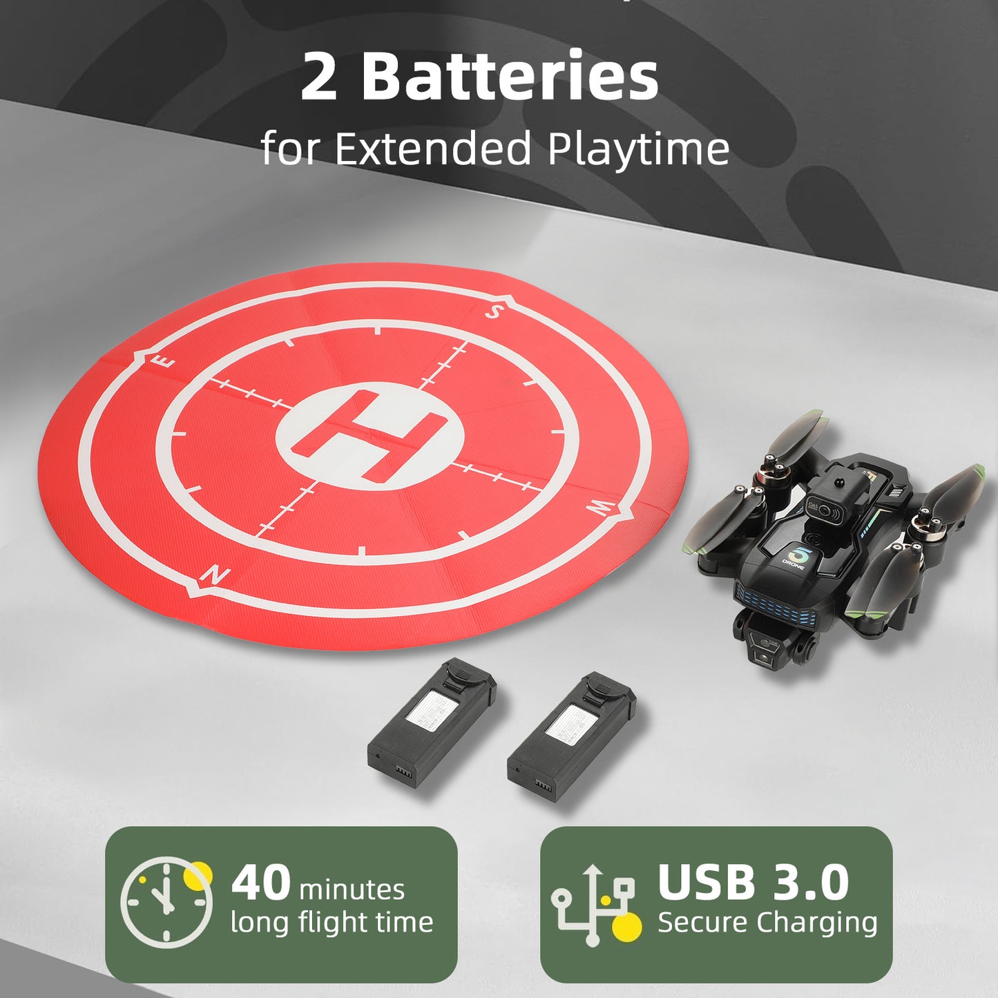 Petbank Foldable GPS Drone with 8K HD Camera for Adults Beginner, RC Quadcopter with Brushless Motor, 5G WiFi Transmission, Optical Flow, Smart Return Home, 40 Min Long Flight