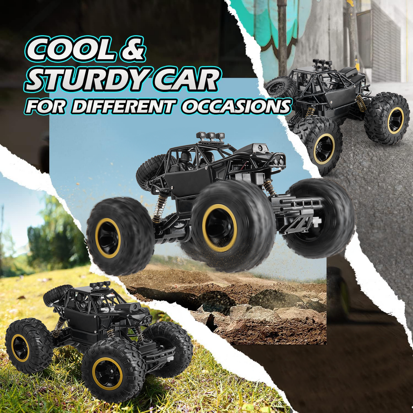 1:16 Scale Remote Control Car with 1080P FPV Camera for Kids, Anpro 2.4GHz Off-Road High Speed Remote Control Monster Truck for Kids Adults, 2 Batteries, Black