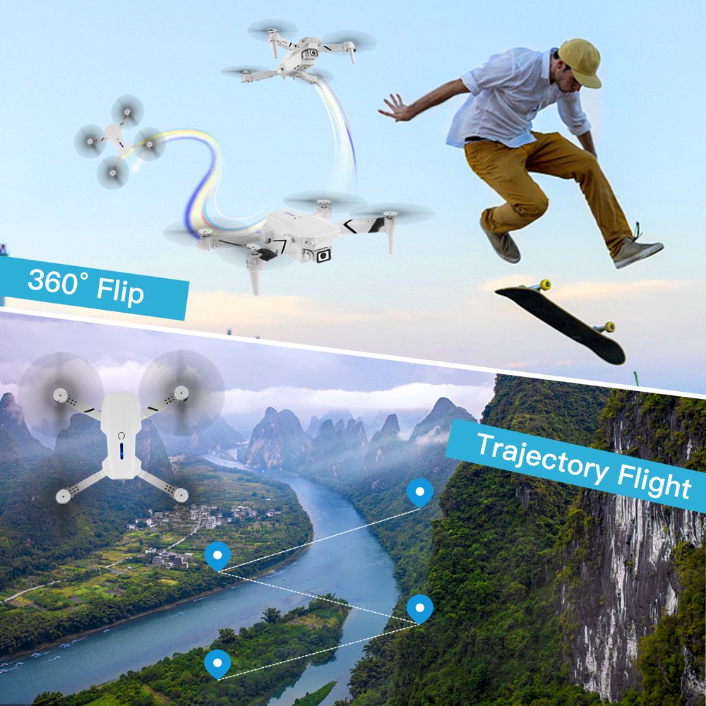 Zacro Drone with 4K Camera, Wi-Fi FPV Foldable Drone for Kids and Adults with Headless Mode/3D Flips, RC Quadcopter for Beginners