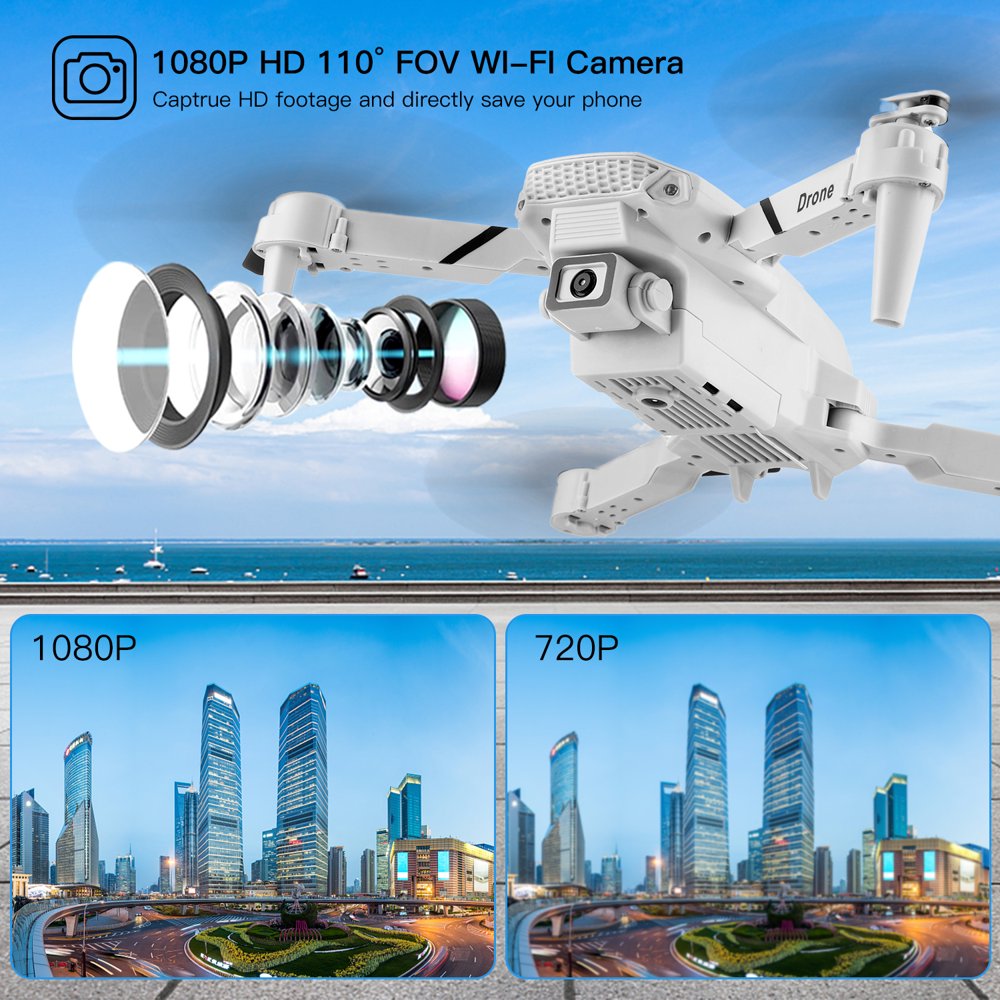 Zacro Drone with 4K Camera, Wi-Fi FPV Foldable Drone for Kids and Adults with Headless Mode/3D Flips, RC Quadcopter for Beginners