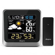 Wireless Weather Station with Sensor, Indoor Outdoor Temperature Hygrometer with Color Weather Forecast, Digital Weather Station（2）