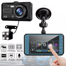Upgraded 1080P Car Dash Cam-Rovtop 1080P Dual Lens Car Recorder W/ 4'' IPS Touch Screen, 170° Wide Angle Car Video Camera