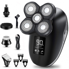 Bald Head Shaver, Electric Wet & Dry Razor 5 Head Rotary Shaver for Bald Men with Hair Clipper Beard Trimmer