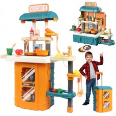 Play Kitchen Set for Kids, 49PCS Kids Kitchen Playset with Sound & Light, Play Sink and Toy Kitchen Accessories, Pretend Kitchen Play Food Toys for Boys and Girls, Toddler Kitchen Set, Yellow