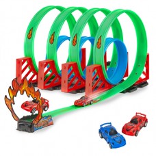 Car Track Toy Set, 360° Loop Raceway Race Track with 2 Pull Back Toy Cars for Toddler Boys Girls Christmas Birthday Gift