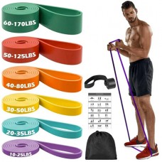 Zacro Pull Up Assist Bands Set of 6, Resistance Bands, Heavy Duty Exercise Bands, Workout Bands for Body Stretching, Powerlifting and Resistance Training