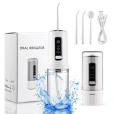Cordless Water Flosser for Teeth, Portable Dental Oral Irrigator Travel Water Teeth Cleaner with 3 Modes, 4 Jet Tips, IPX7 Waterproof, 230ML
