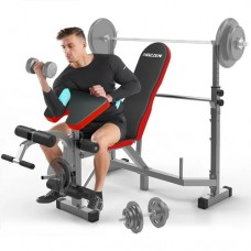 Adjustable Weight Bench 660LB Olympic Weight Bench Set with Squat Rack and Bench, Leg Exercises Full Body Workout Bench, Home Gym Exercise Equipment