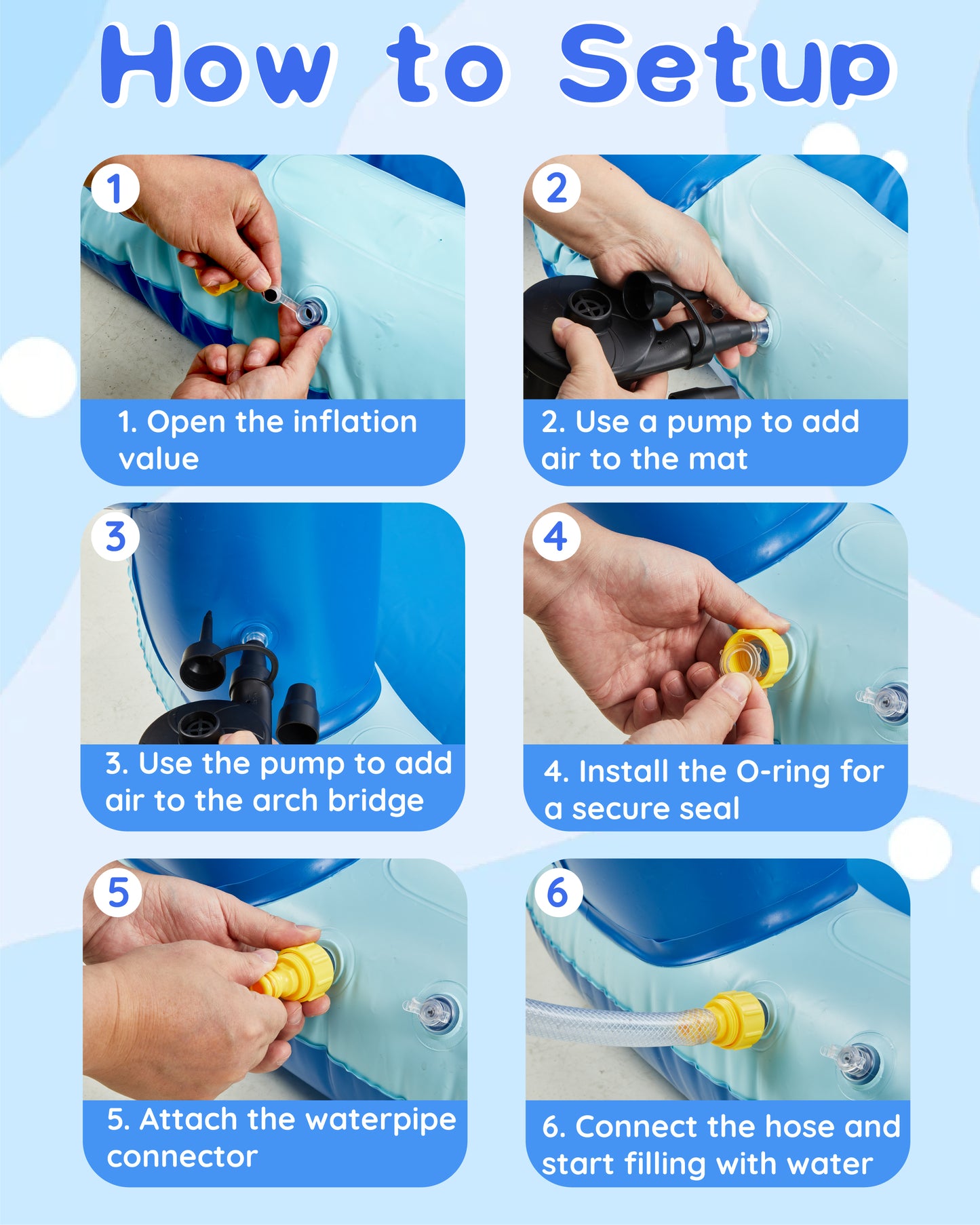 Water Sprinkler for Kids, 4-In-1 Shark Inflatable Water Toys for Toddler, Summer Outdoor Game with 4 Rings Toss, Backyard Water Sprinkler Spray Toy Fun Gift for Boys Girls