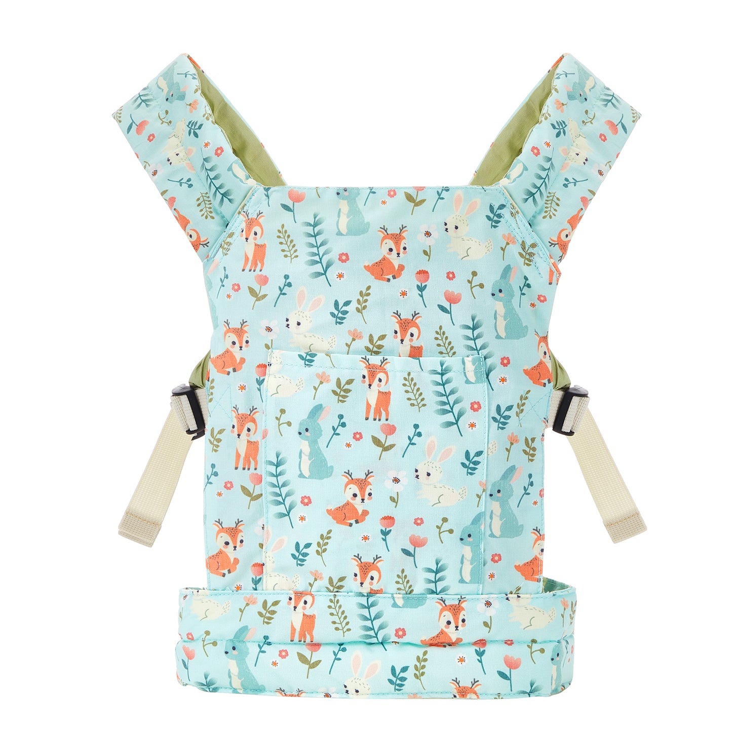Lictin Baby Doll Carrier for Kids, Front and Back Doll Accessories Carrier with Adjustable Straps for Little Girls, Doll Carrier for Stuffed Animal Baby Doll, Green