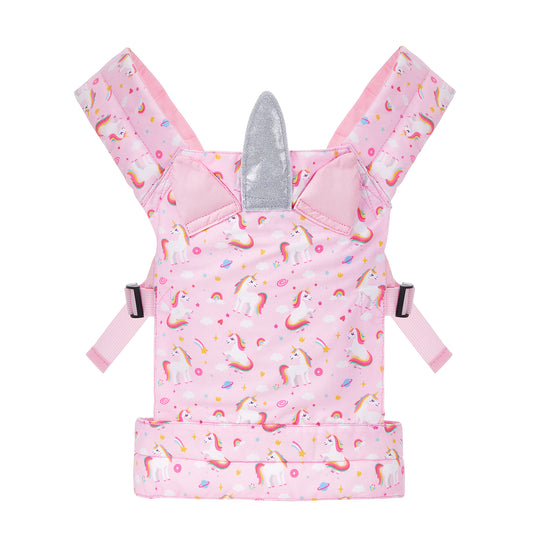 Lictin Baby Doll Carrier for Kids, Front and Back Doll Accessories Carrier with Adjustable Straps for Little Girls, Doll Carrier for Stuffed Animal Baby Doll, Pink