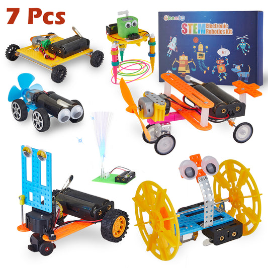 7-in-1 STEM Kit for Kids, Educational Science Kits for Kids Ages 8-12, Electronic Science Experiments STEM Projects Activities DIY Engineering Building Kit, Gifts for Boys & Girls