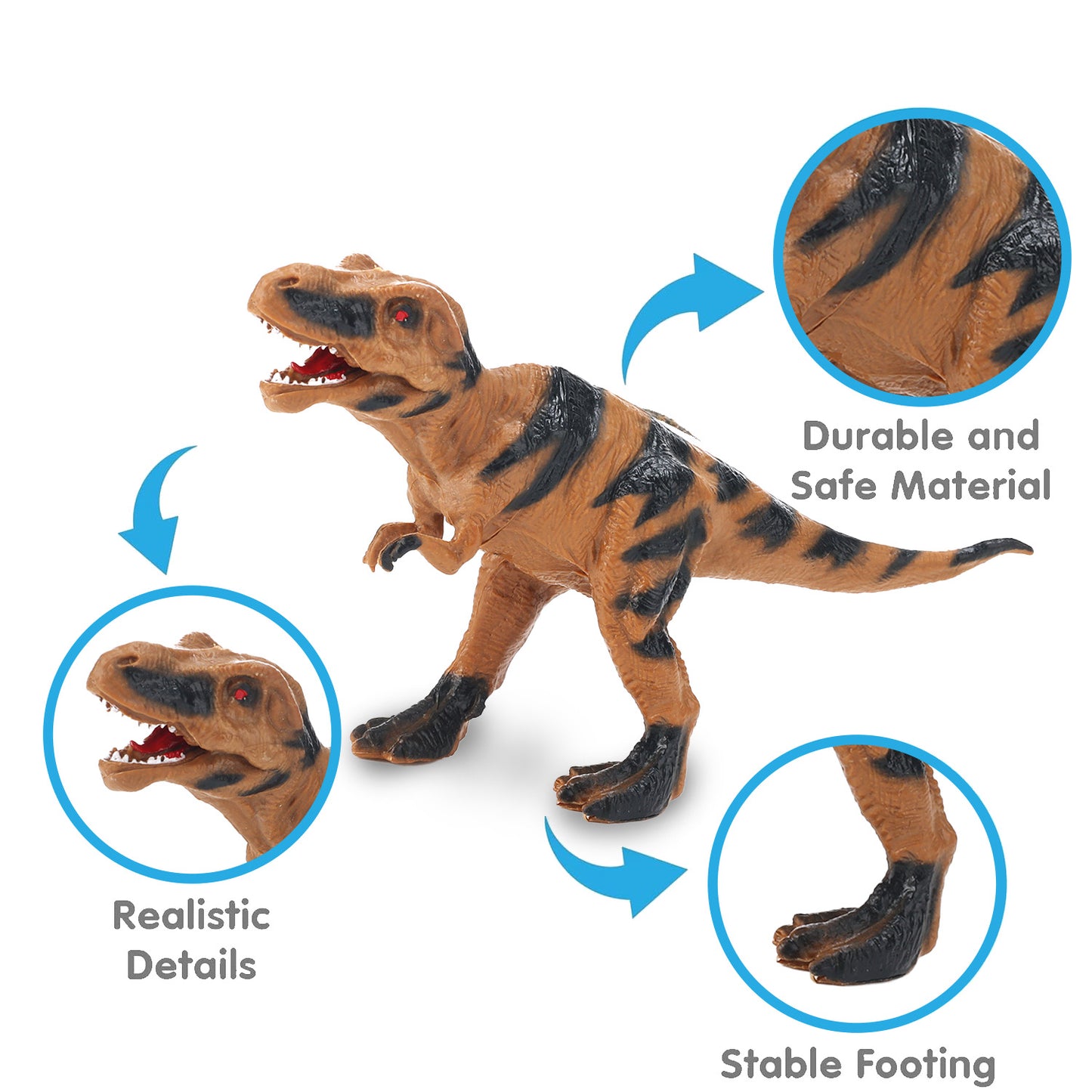 Anpro Dinosaur Toys for Kids, 43PCS Dinosaur Play Set with Play Mat, Trees, Rocks, Container, Perfect Dino World Party Favors for Age 3+ Toddlers Kids Boys Girls