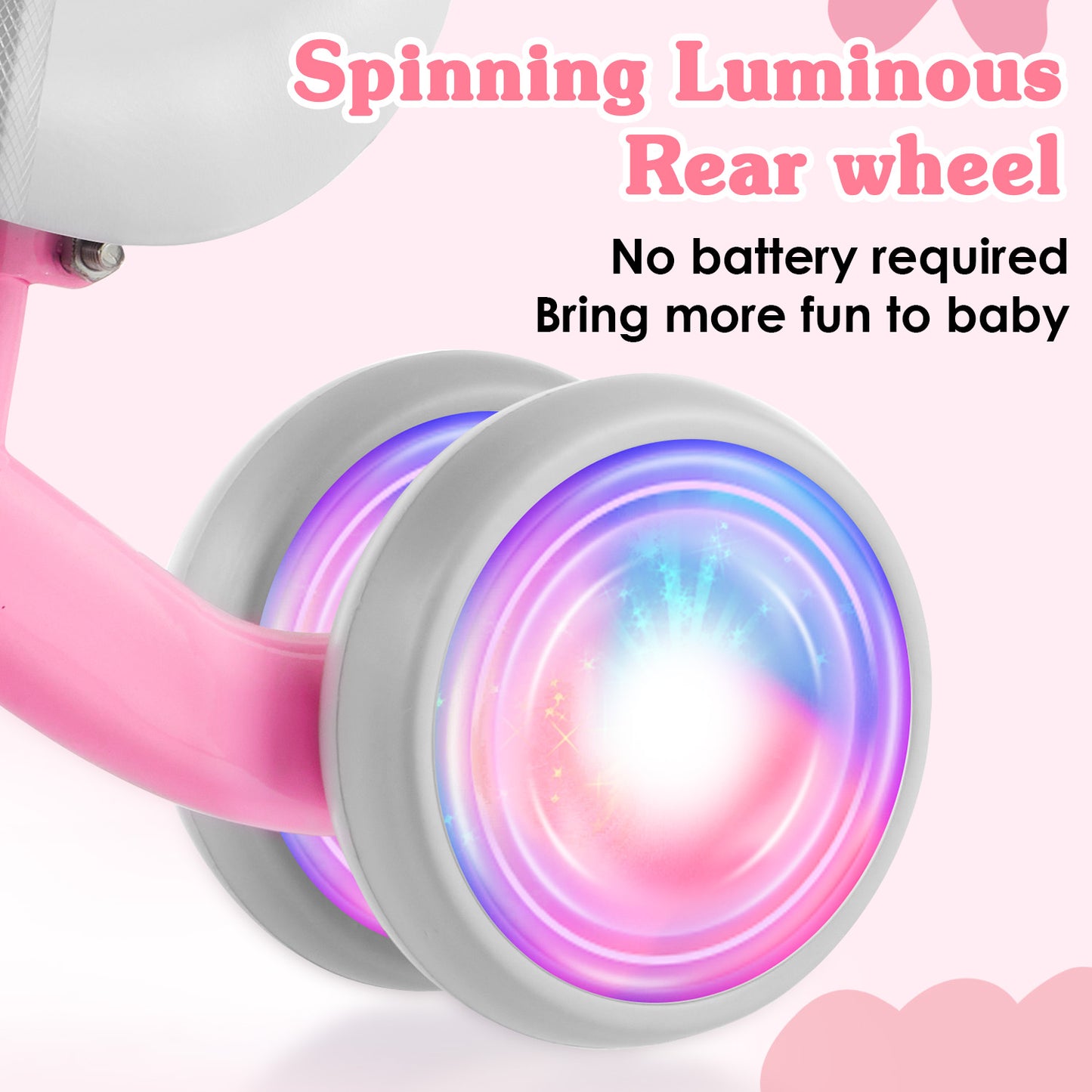 Colorful Lighting Toddler Baby Balance Bike, No Pedal Toddler Bikes with Adjustable Handlebar & Seat, 6.3 Inch Wheel, Suitable for Boys and Girls Ages 1 2 3