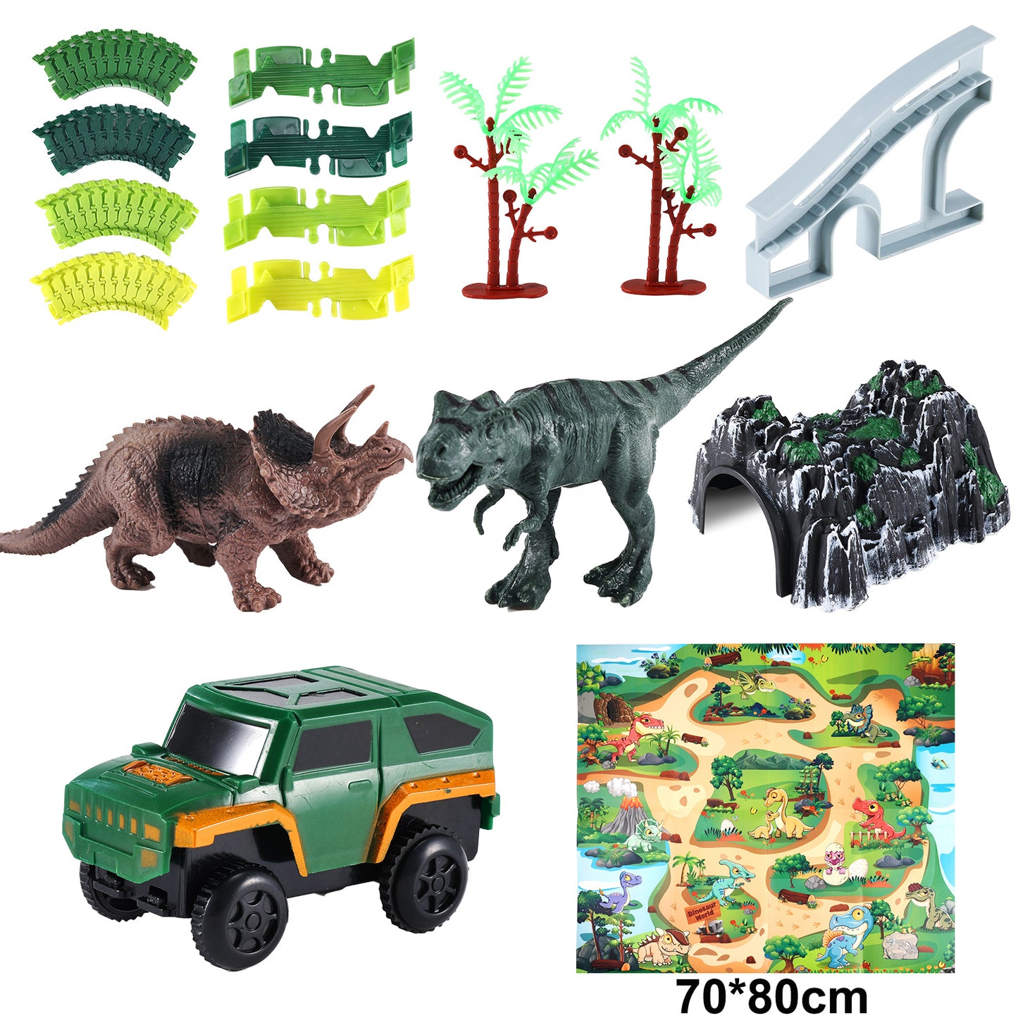 Anpro Dinosaur Toys Race Track Toy Set for Kids, Race Car Track Set Christmas Gifts For Boys Girls Kids