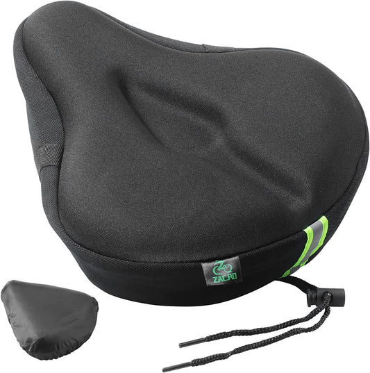 Zacro Bike Seat Cover, Comfortable Exercise Bicycle Saddle Cushion Extra Soft Wide for Indoor Outdoor, Black