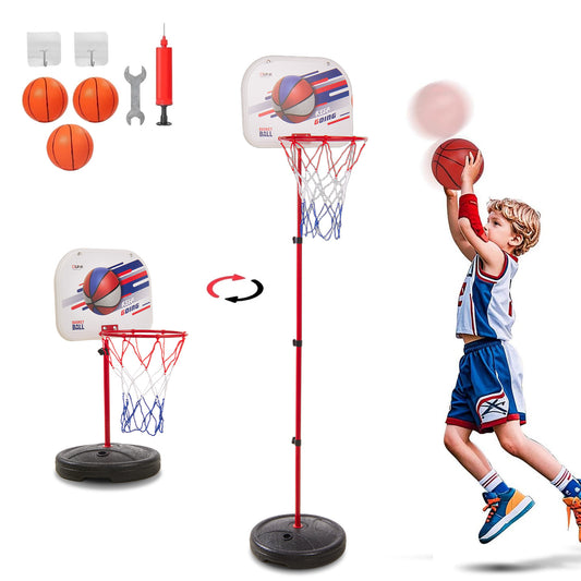 Lictin Basketball Hoop for Kids, Adjustable Height 1.97ft-4.92ft, Toddler Basketball Hoop Indoor Outdoor, Mini Portable Basketball Goal Toys Gifts for Boys Girls Ages 3 4 5 6 7 8