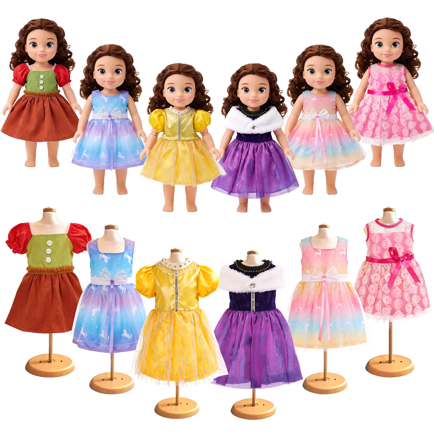 Zacro American 18 inch Doll Clothes Accessories Include Doll Clothes Princess Dress Outfit for 18 inch Dolls Gift for Girls