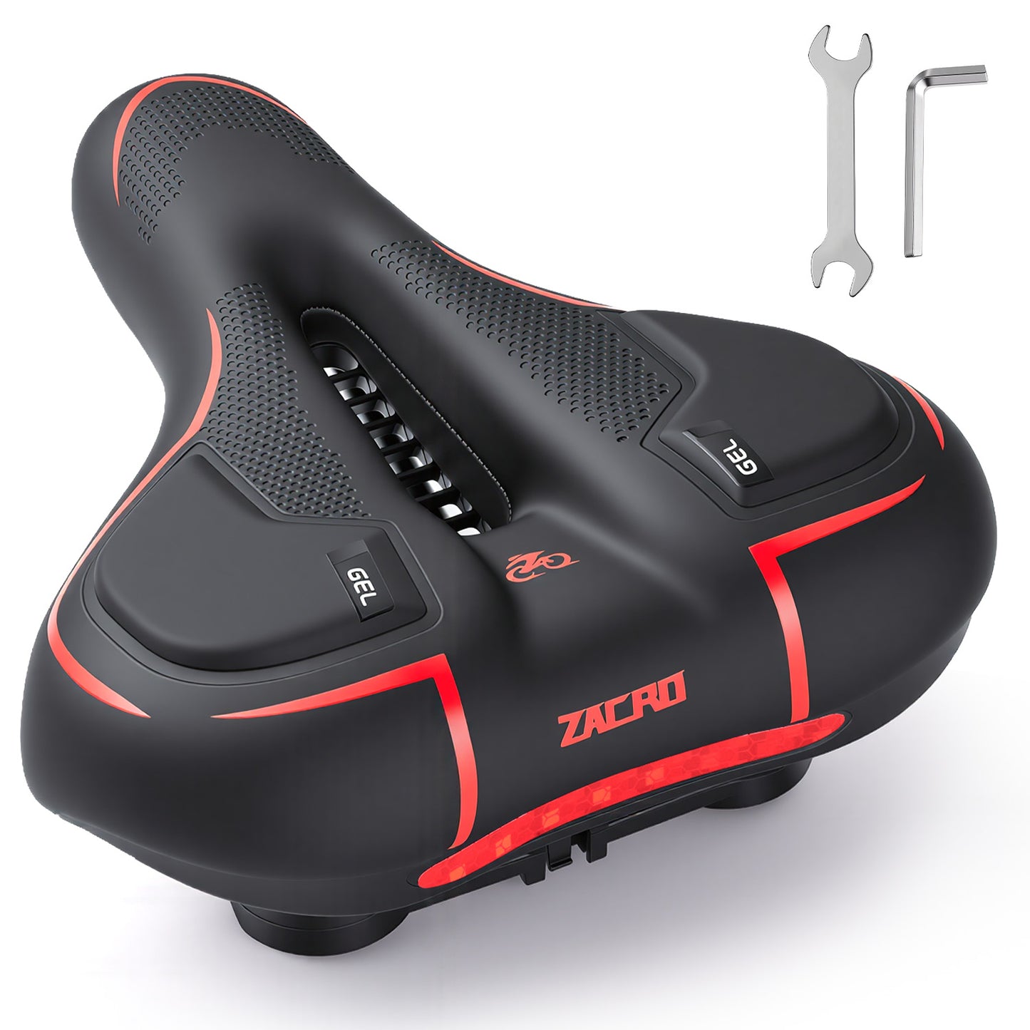 Large Bike Seat Cushion, Comfortable Bicycle Seat for Men Women with Dual Shock Absorbing, Memory Foam Oversized Bike Saddle for Indoor/Mountain/Road Bikes