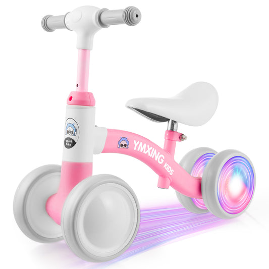 Colorful Lighting Toddler Baby Balance Bike, No Pedal Toddler Bikes with Adjustable Handlebar & Seat, 6.3 Inch Wheel, Suitable for Boys and Girls Ages 1 2 3