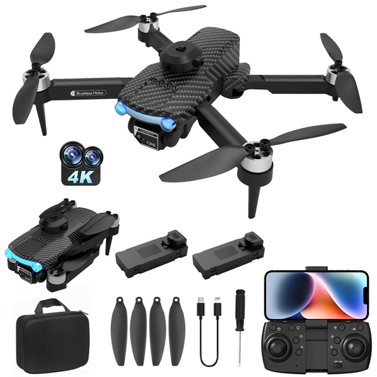 Zacro Drone with 4K HD Dual Camera for Kids Adults, WiFi FPV RC Quadcopter with One Key Start, Headless Mode, Foldable Mini Drone Toys Gifts for Kids Beginners