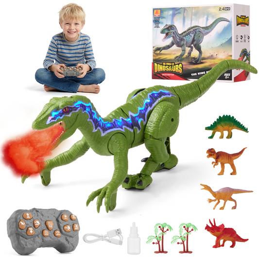 Zacro Remote Control Dinosaur Toys for Kids, Big T-Rex Dinosaur Toy with Spray, Light and Realistic Roar Sound, Walking Dinosaur Toy for Toddlers Boys Girls 3-8 Year Old