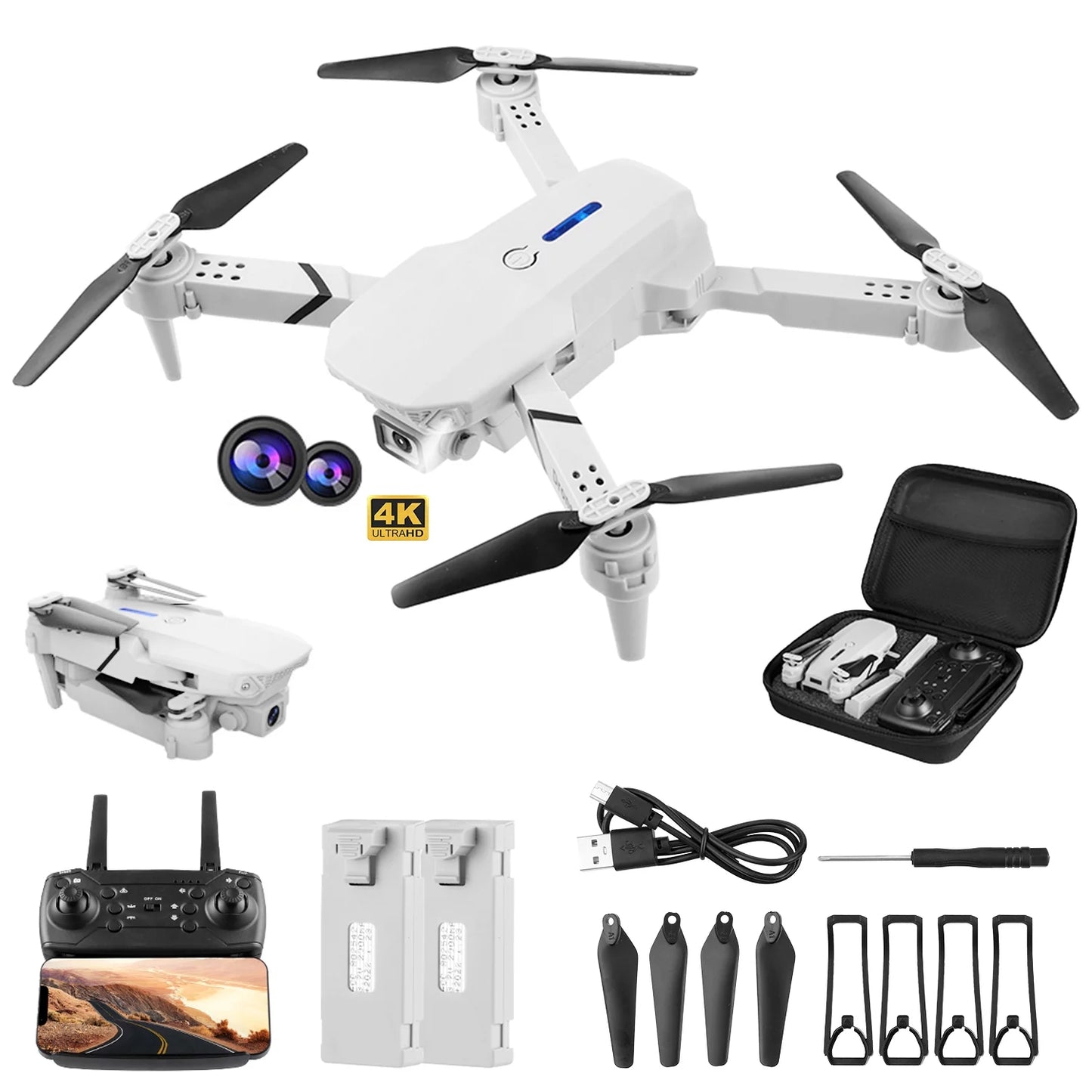 Lictin Drone with 4K Camera, Wi-Fi FPV Foldable RC Quadcopter with Headless Mode and 3D Flips, RC Drone for Kids, Adults and Beginners