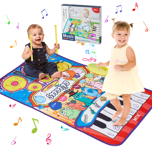 Zacro Piano Mat for Baby, 3-in-1 Keyboard & Drum Musical Mat with 2 Drum Sticks, Toddler Dance Mat Toy Gifts for Girls Boys Ages 1 2 3 4, Purple