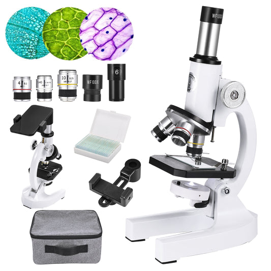 Kids Microscope Kit - Anpro Microscope for Kids 400X-24000X, Microscope with Slides Kit, Biological Professional Microscope for School Laboratory Home Education Gift for Boys & Girls Age 6+