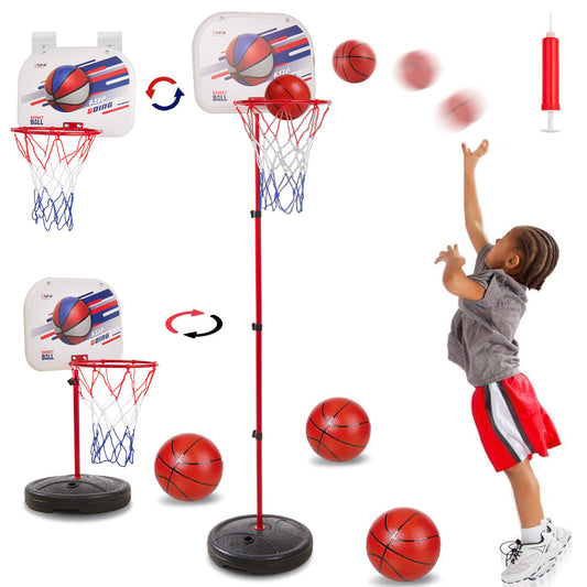 Zacro Kids Basketball Hoop, Basketball Hoop Indoor Adjustable Height 1.9-4.92FT, Toddler Basketball Hoop Indoor Outdoor Goal Ball Games Toys Gift for Boys Girls