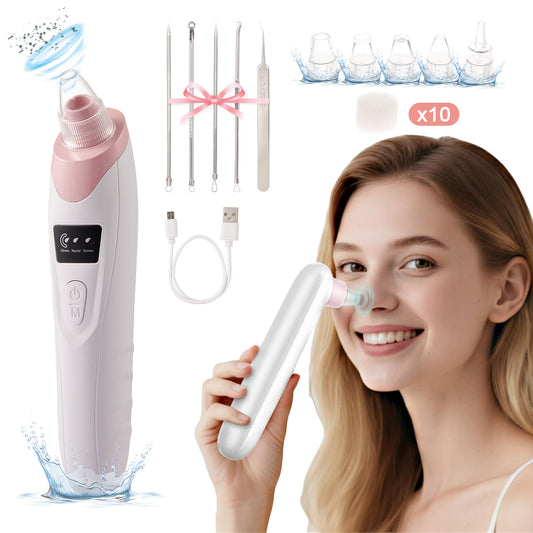 Lictin Blackhead Remover Vacuum, Rechargeable Electric Facial Pore Cleaner with 3 Suction Power & 5 Probes, Blackhead Acne Extractor Kit for Men and Women