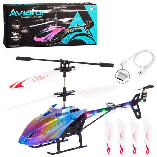 Lictin Remote Control Helicopter, 2.4GHz RC Helicopters with Colorful Lights, 3.5 Channel Aircraft Indoor Flying Toy, RC Plane for Kids Ages 3 4 5 6 7