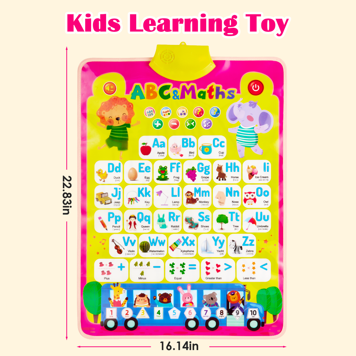 Zacro Electronic Alphabet Wall Chart for Toddler, ABCs & 123s Kids Learning Toys, Educational Alphabet Poster for Kid 2 3 4 Year