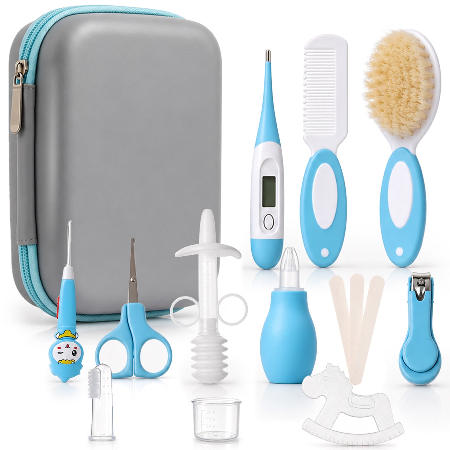 Lictin Baby Grooming and Healthcare Kit, 15PCS Newborn Nursery Safety Set with Thermometer Nail Clipper Brush Comb, Baby Care Kit for Infant Toddlers Baby Boys Girls