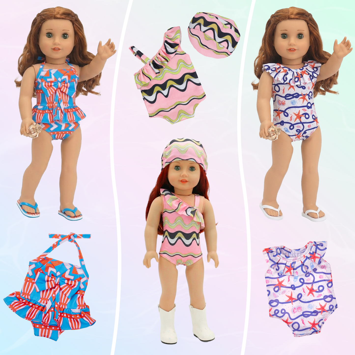 Lictin American 18 inch Doll Clothes and Accessories, 12 Sets Doll Clothing Outfits Dress for 18" Girl Doll, Birthday Gifts for Kids Girl