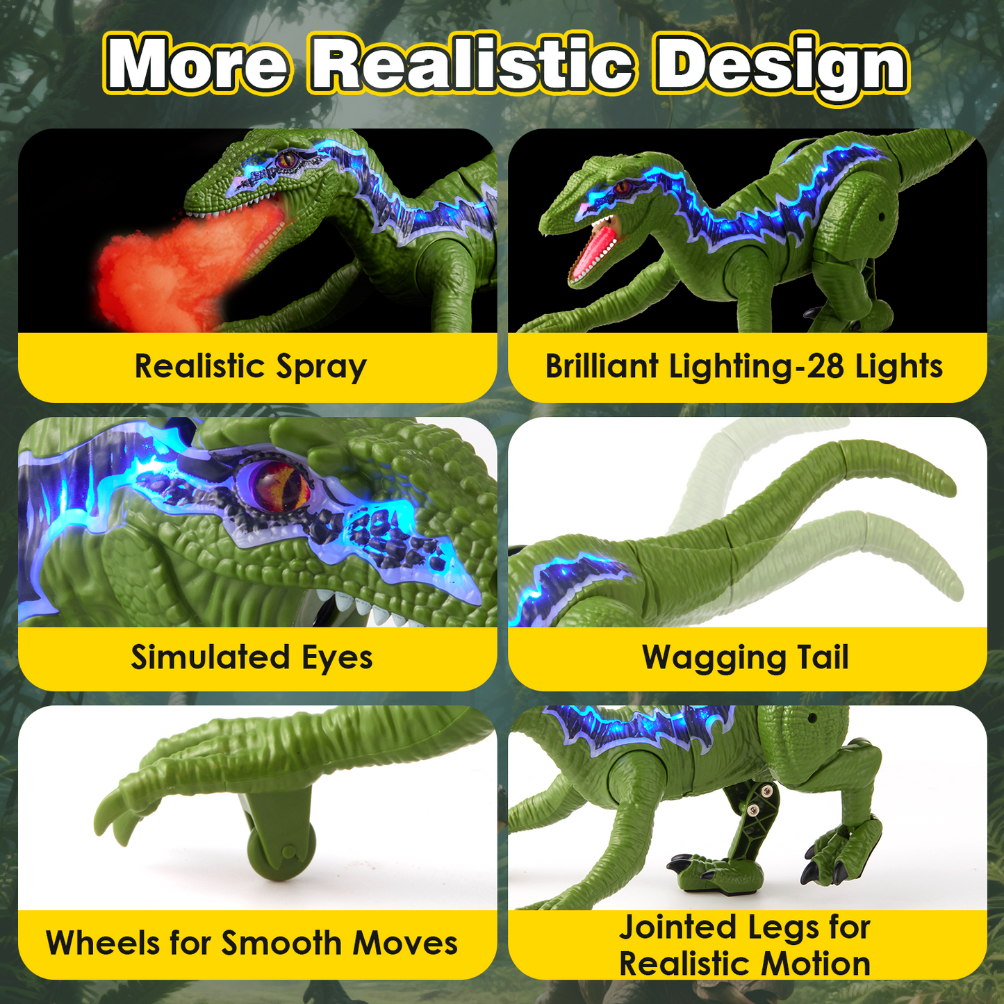 Zacro Remote Control Dinosaur Toys for Kids, Big T-Rex Dinosaur Toy with Spray, Light and Realistic Roar Sound, Walking Dinosaur Toy for Toddlers Boys Girls 3-8 Year Old