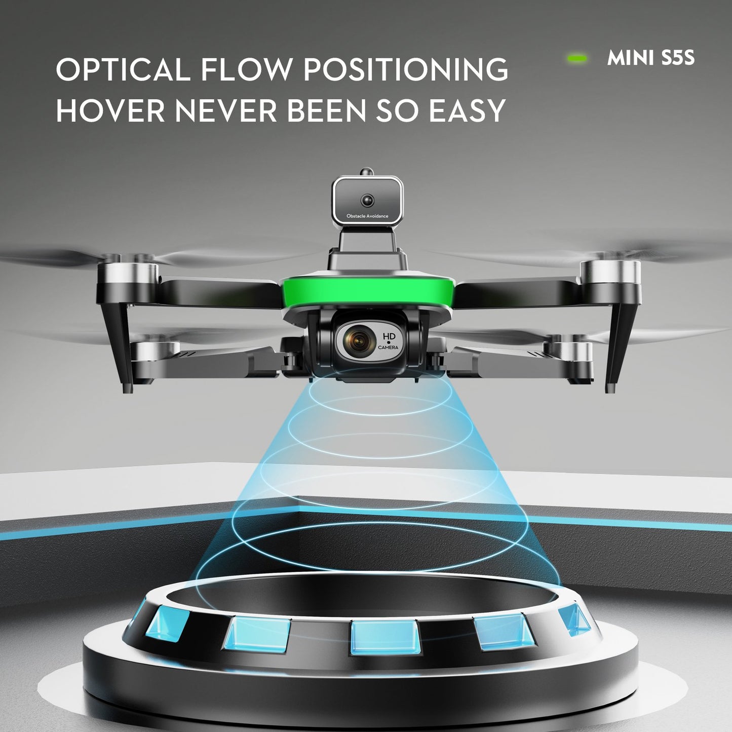 Anpro Mini S5S Drone with Camera for Adults, 4K HD Dual Camera WIFI Live Video Foldable RC Quadcopter with Brushless Motor, 3 Batteries, Black