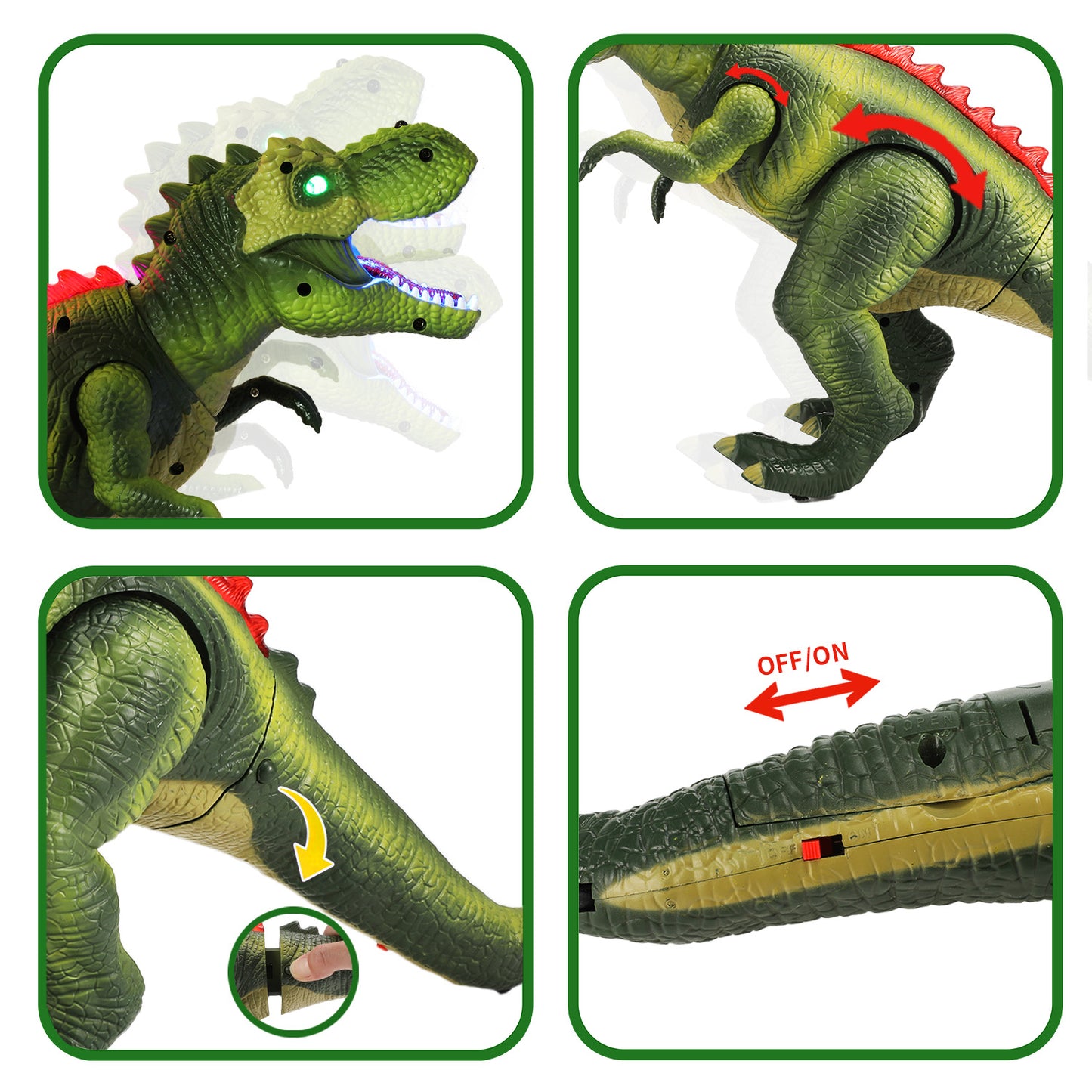 Remote Control Dinosaur Toy for Kids Boys, Big T-Rex Dinosaur Toy with Light and Realistic Roaring Sound, Walking Dinosaur Toy for Toddlers 3+ Years