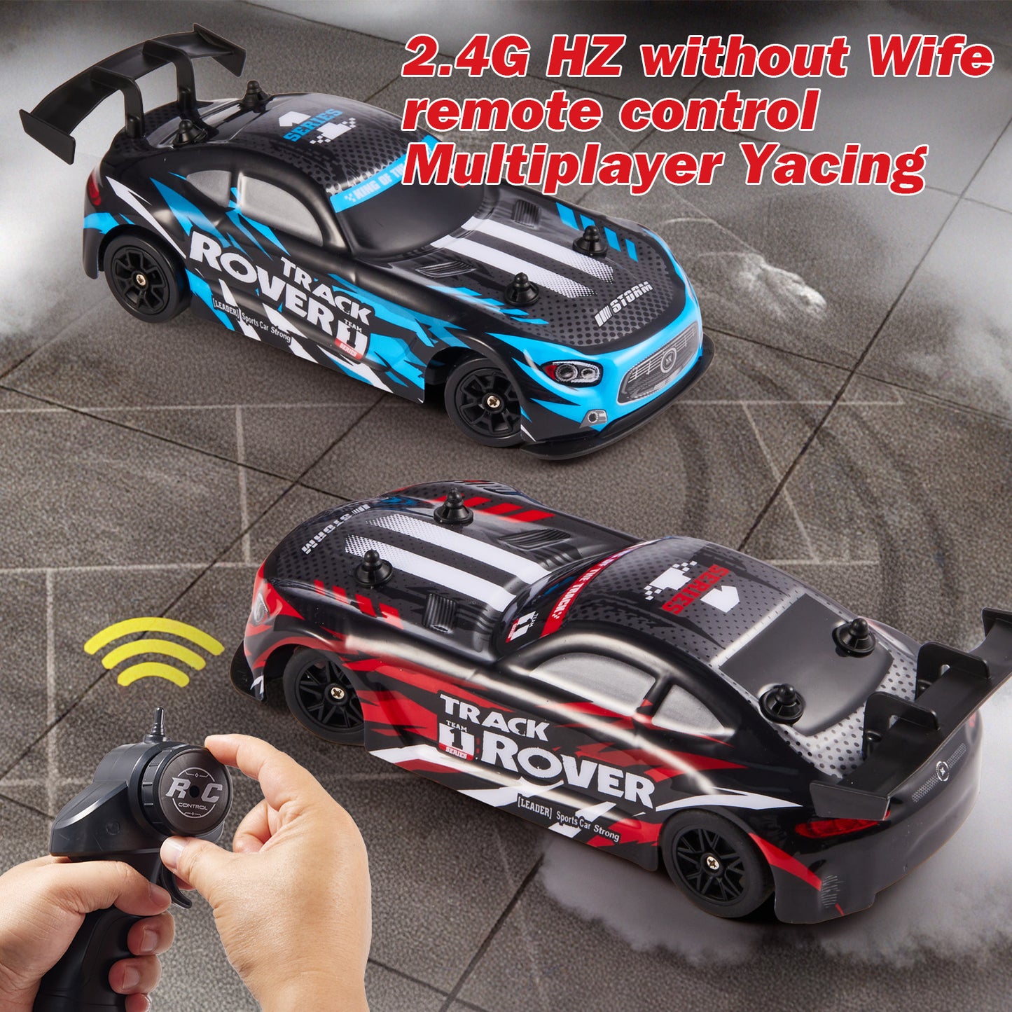 Lictin 1:24 Scale RC Drift Car, 4WD Remote Control Car for Kids Adults, 20KM/H High Speed Racing Vehicle with 2 Batteries, RC Cars Racing Sport Toy for Boys Girls, Red
