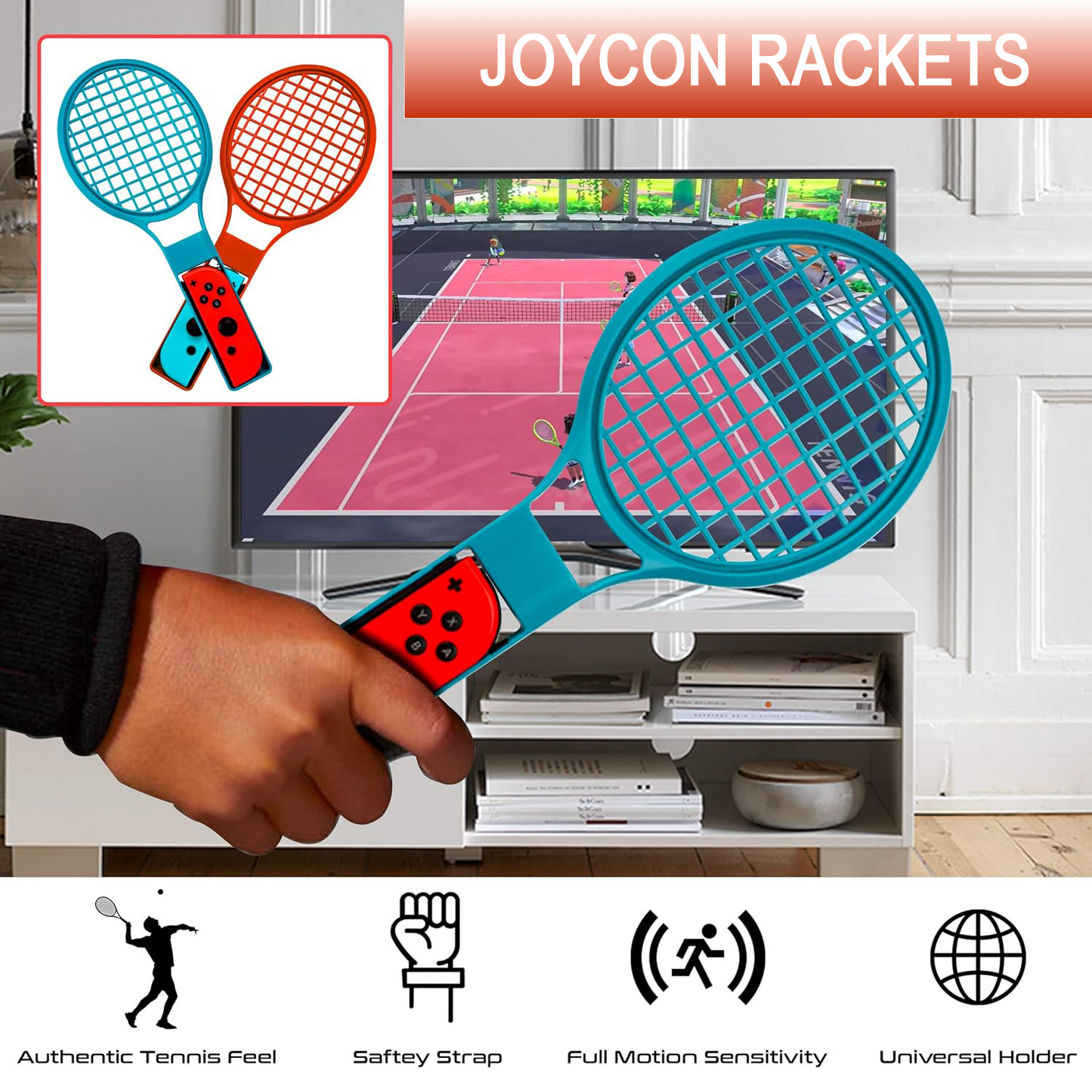 20 in 1 Switch Sports for Nintendo Accessories Bundle, Family Accessories Kit for Switch Sports Games with Tennis Rackets, Golf Clubs, Table Tennis Rackets