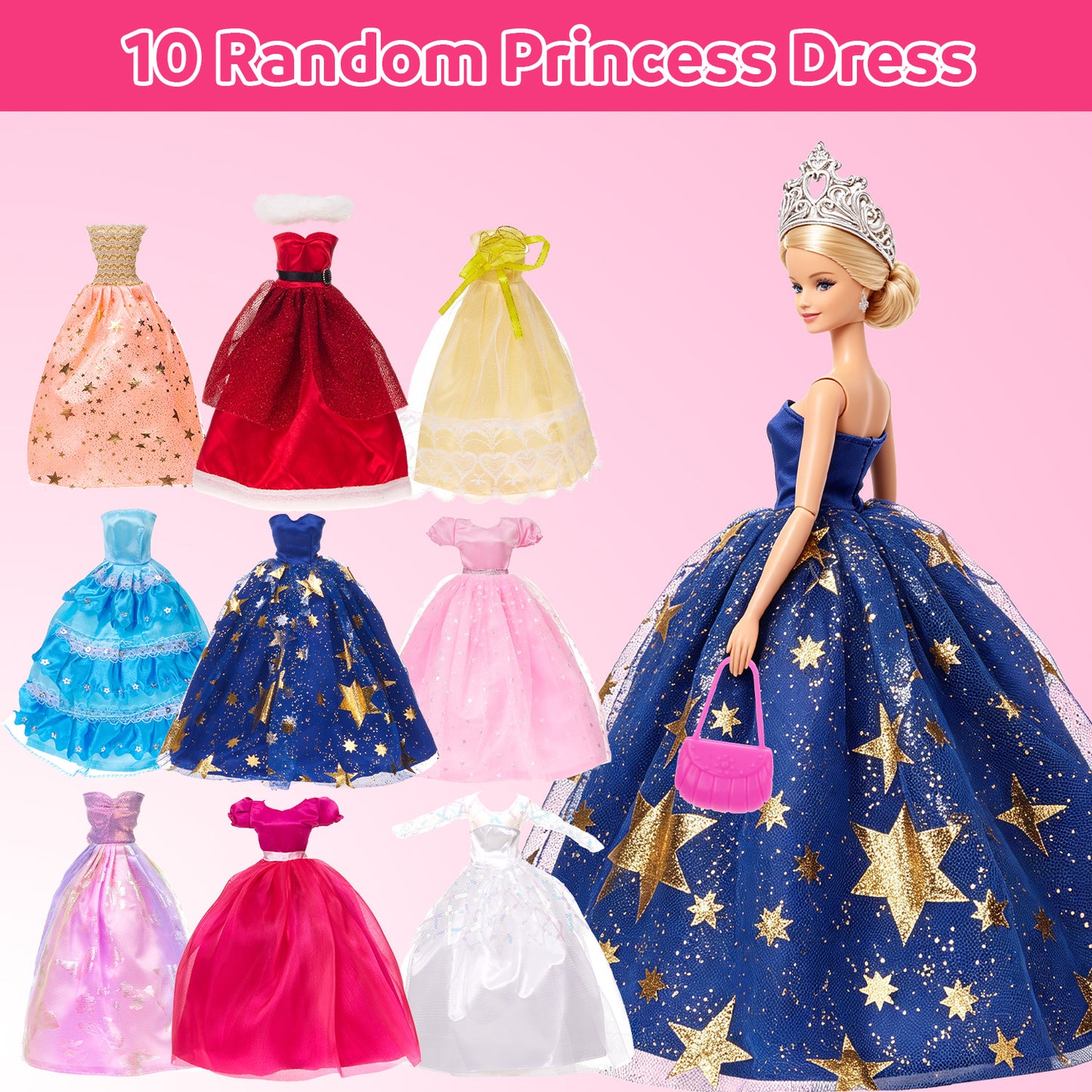 Lictin 11.5 Inch Doll Clothes Set, 105 Pcs Doll Fashion Outfits Including 10 Evening Dresses, 20 Fashion Dresses & 75 Accessories, Birthday Gift for Girls Ages 3+