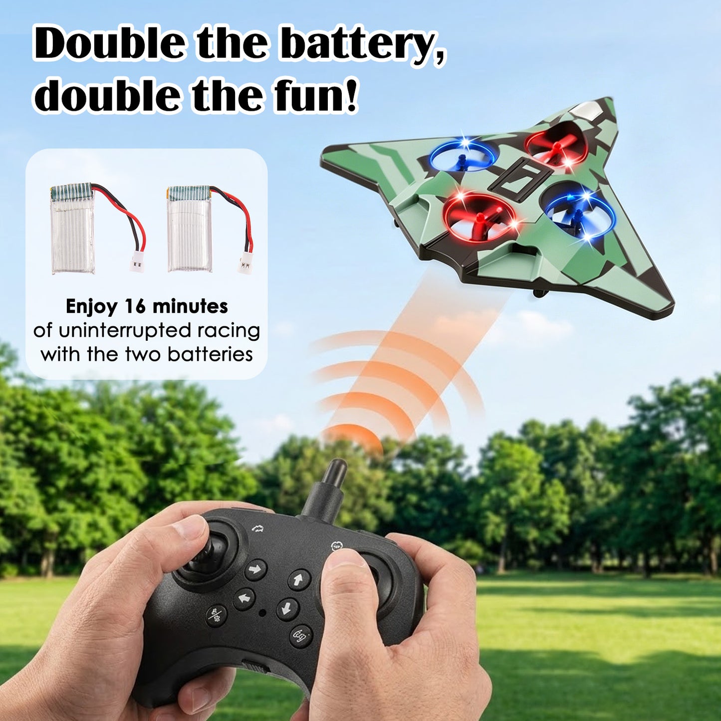 Lictin RC Plane for Kids, 2.4GHz Remote Control Airplane with 360° Flips, Altitude Hold & LED Lights, RC Aircraft Toy Gift for Boys Adults