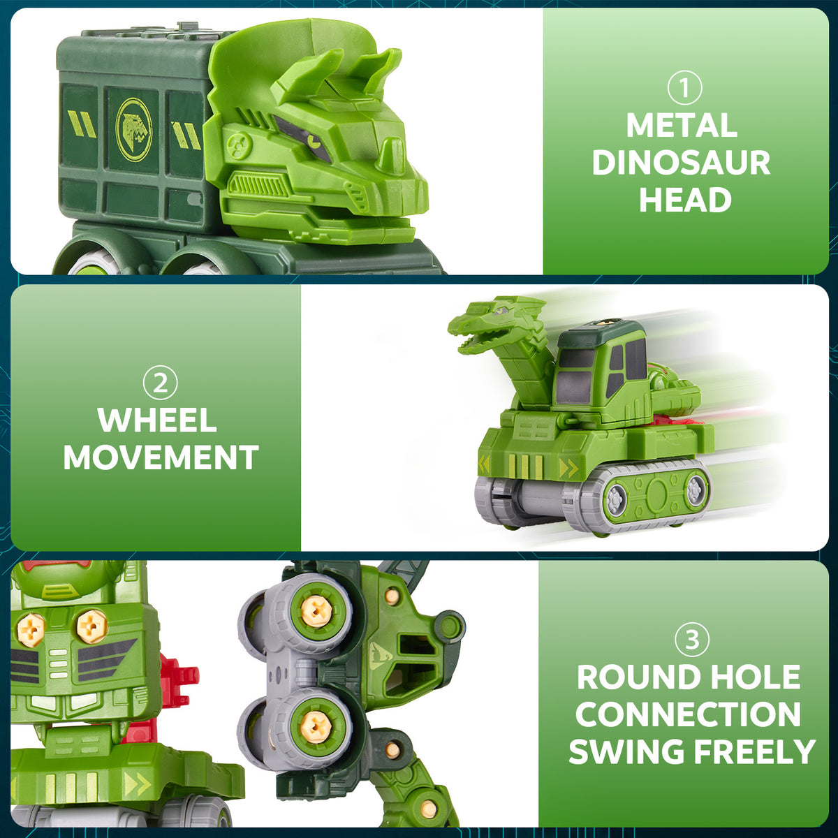 Transforming Robot Toys, 5-in-1 Robot Construction Vehicles Set, DIY Construction Toys Truck Take Apart Toys, STEM Educational Toys for Boys Girls